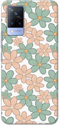 NDCOM Back Cover for Vivo V21 5G Aesthetic Flowers Printed Hard Case