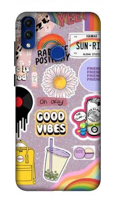 NDCOM Back Cover for Honor 8C Good Vibes Stickers