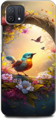 INDICRAFT Back Cover for OPPO A16e CHIDIYA, COLURFULL BIRD, KINGFISHER, NATURE