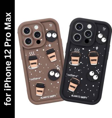 DARKFIT Back Cover for Apple iPhone 12 Pro Max, 3D Coffee Design Case
