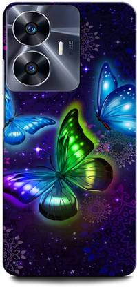 ORBIQE Back Cover for Vivo Y02 BUTTERFLY, BEAUTIFULBUTTERFLIES, BLUEBURRERFLY, GLITTER