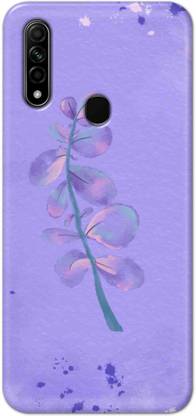 NDCOM Back Cover for OPPO A31 Purple Pastel Floral Printed Hard Case