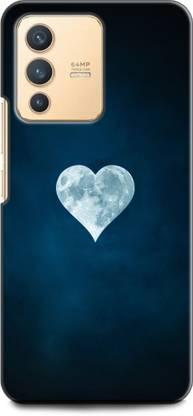 Wall Art Back Cover for Vivo V23 (5G) HART, MOON, LOVE, BLAK, MATE, TEXTURE, ART