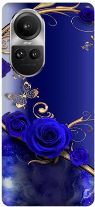 JUGGA Back Cover for OPPO Reno10 Pro 5G, GOLD, BLUE, HEART, FLOWER