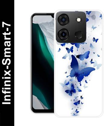 DEVLIYACASE Back Cover for Infinix Smart 7 BUTTERFLY, BEAUTIFUL BUTTERFLIES, BLUE BURRERFLY, GLITTER