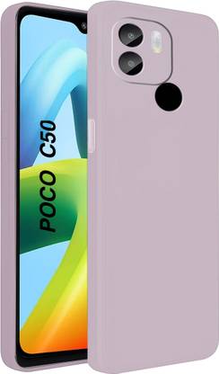 MobiLooks Back Cover for POCO C50, Hybird Liiquid Silicone Soft Anti shock Case