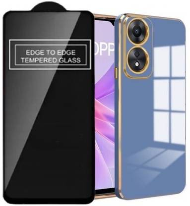 A3sprime Back Cover for OPPO A78 5G, with Full Coverage Tempered Glass Screen Protector
