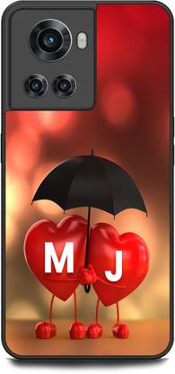 KEYCENT Back Cover for OnePlus 10R M J, M LOVES J, NAME, ALPHABET, JM LOVE, HART, BLUE