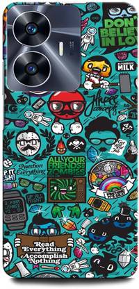 ORBIQE Back Cover for Vivo Y02 LOVE, FUNNY, HAPPY, TOGETHER, CARTOON