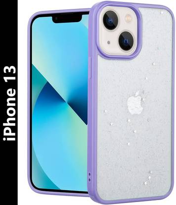 Midos Back Cover for iPhone 13, Transparent Star Bling Cute Sparkly Glitter Case For-iPhone 13