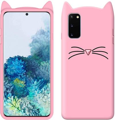 Deepsi Back Cover for Samsung Galaxy S20 FE Pink Cat Design Meow Silicone Back Cover For Samsung Galaxy S20 FE