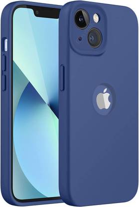 MobiLooks Back Cover for Apple iPhone 13, Original Silicone Logo Cut Shockproof Full Body Protection Case