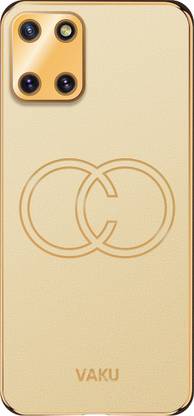 Vaku Luxos Back Cover for Samsung Galaxy Note10 Lite, Skylar Leather Pattern Design Gold Electroplated Soft TPU Case