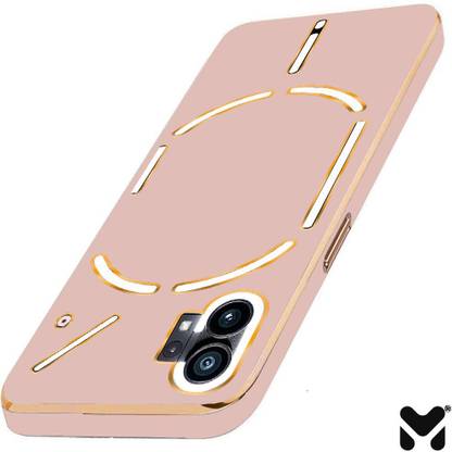 MOBIDEER Back Cover for Nothing Phone 1, Golden Line, Premium Soft Chrome Case | Silicon Gold Border