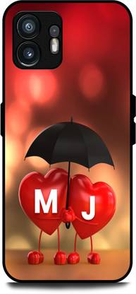 KEYCENT Back Cover for Nothing Phone 2 (M J, M LOVES J, NAME, ALPHABET, JM LOVE, HART, BLUE