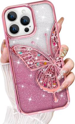 Mintzz Back Cover for APPLE IPHONE 15 PRO MAX, Luxury Butterfly Glitter Girls Cover