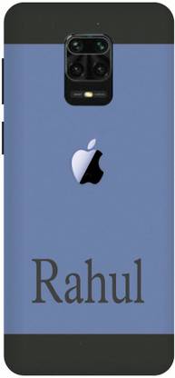 COVERJET Back Cover for REDMI NOTE 9 PRO-APPLE- LOGO- RAHUL- NAME- PATTERN
