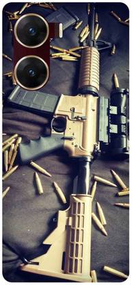play fast Back Cover for vivo V29e 5G, V2303, GUN, RIFFLE, M416, BULLETS, BANDOOK