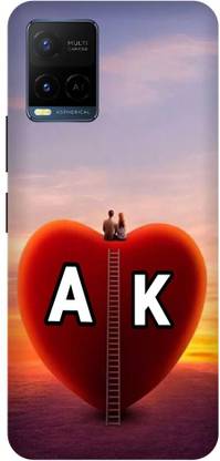 Voleano Back Cover for Vivo Y33s, V2109, A K, A LOVES K, NAME, ALPHABET, AK LOVE, HART