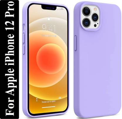 Coverskart Liquid Silicone Back Cover for Apple iPhone 12 Pro, Logo Embossed Shock Proof Microfiber Case