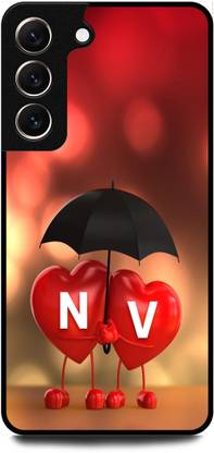 KEYCENT Back Cover for SAMSUNG Galaxy S22 5G N V, N LOVES V, NAME, ALPHABET, NV LOVE, HART, BLUE