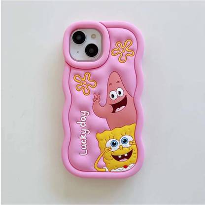 SPARKUP Back Cover for iPhone 12 I Spongebob & Patrick Silicone Case I Cute Cartoon Back Cover