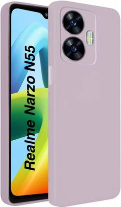 MobiLooks Back Cover for Narzo N55, Liquid Silicone Case inner Microfiber Cloth
