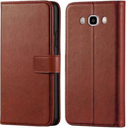 ponyta Back Cover for Samsung Galaxy J5-16 - Inbuilt Stand & Card Pockets | Hand Stitched | Wallet Flip Case