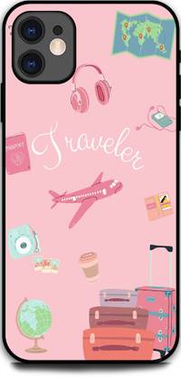 KHUWAL & SONS Back Cover for APPLE IPHONE 12 MINI TRAVEL, BUS, PINK, AEROPLANE, TICKET