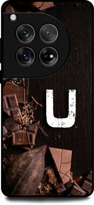 KEYCENT Back Cover for OnePlus 12R 5G (U, U LETTER, U NAME, CHOCOLATE , BROWN, ALPHABET