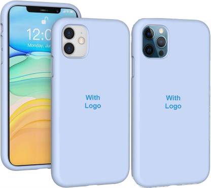 casohitech Back Cover for iPhone 12, iPhone 12 Pro, With Logo, Slim Soft Liquid Gel, Silicone, Microfiber Lining