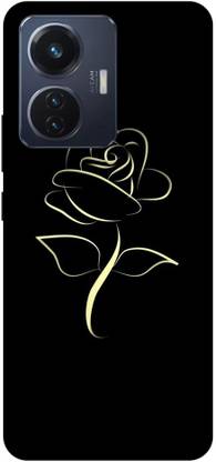 ThePrintlink Back Cover for Vivo T1 44W, RED ROSE, FLOWERS, GULAB, GOLDEN ROSE