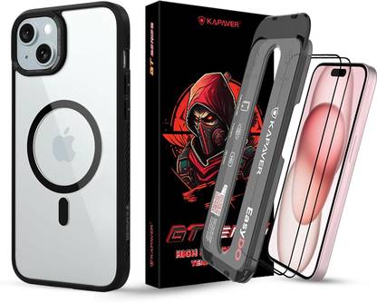 कपावेर iPhone 15, 2 Clear TG + 1 Mag-X Black के लिए