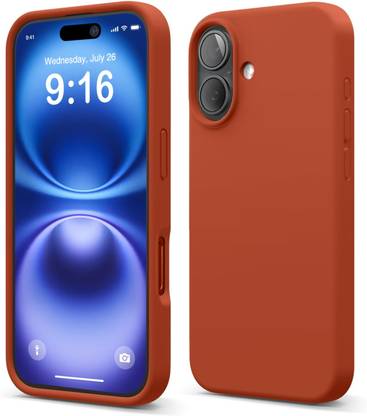 Coverskart Back Cover for Apple iPhone 16, Logo Embossed Shock Proof Microfiber Case