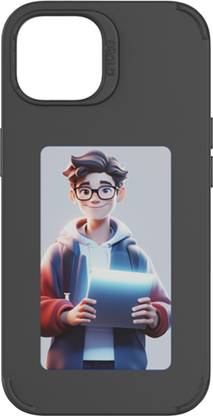 FUTOPIA Back Cover for iPhone 15, 14, 13 (Pro Max Series) Magic Shell Smart Cover, E-Ink Technology NFC Enabled