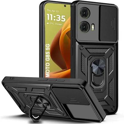 AIBEX Back Cover for Motorola G85 5G|D10 Tough Armor|Sliding Camera Shield|Ring Holder|Kickstand