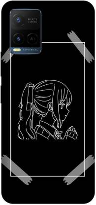 Savetree Back Cover for Vivo Y21A, Vivo Y21E, GIRL, BLACK, ANIME, WALLPAPER