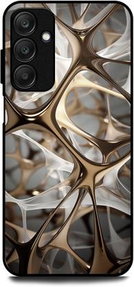 INDICRAFT Back Cover for SAMSUNG Galaxy A25 5G (HOLLO CIRCLE, 3D, GOLD, NEURAL, TEXTURE WAVY, ABSTRACT )