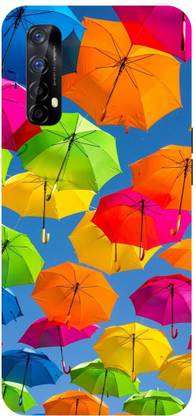 ADZIRE Back Cover for realme 7, RMX2151, FLYING, UMBRELLA, COLORFULL