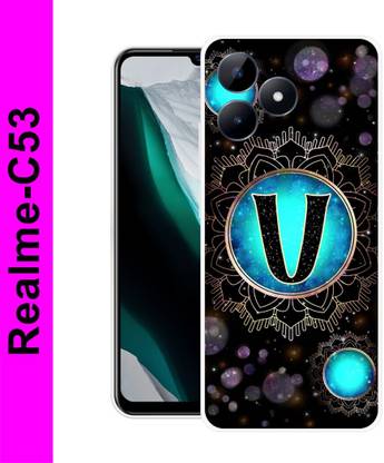 MD CASES ZONE Back Cover for Realme C53 4G / RMX3762 V text, V alphabate, V logo Printed Mobile Back Cover