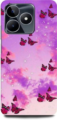 INTELLIZE Back Cover for Realme C51 RMX3830 PINK, BUTTERFLY, SKY, PINK, ROSE