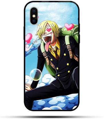 Kirmada Back Cover for iPhone XS Printed Anime Glass Case Pervert Sanji, One Piece