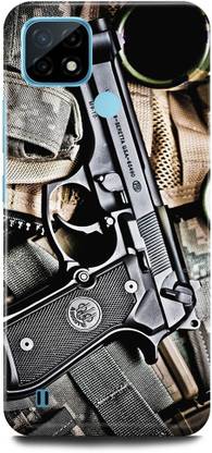 play fast Back Cover for Realme C21, RMX3201 GUN, PISTOL, BANDOOK, BULLETS