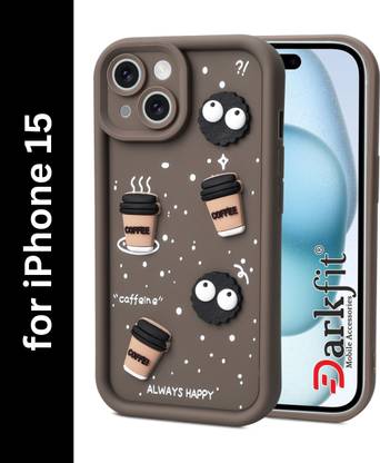 DARKFIT Back Cover for Apple iPhone 15 , 3D Coffee Design Case