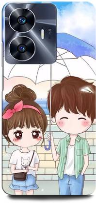 ORBIQE Back Cover for Vivo Y02T GIRL BOY LOVE, ANIME, SWEET COUPLE, TOGETHER, COUPLE KISS