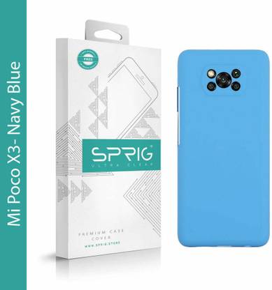 Sprig Liquid Silicone Back Cover for Sprig Liquid Silicone Back Cover for POCO X3, Poco X3 (Navy Blue, Hard Case, Pack of: 1)