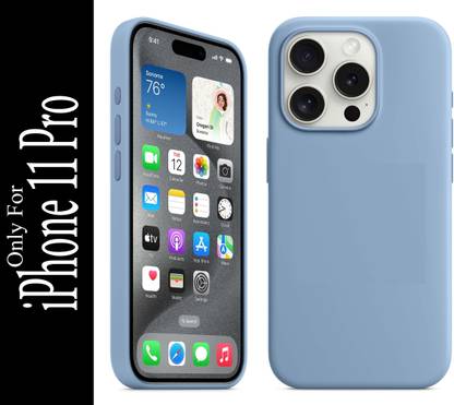FIXTOTEL Back Cover for iPhone 11 Pro, With Logo, Slim Soft Liquid Gel, Silicone Case, Microfiber Lining, Winter