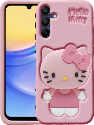 Rance Back Cover for Samsung Galaxy A15 5G |Cute Hello Kitty Soft Case with Kitty Face Holder for Girls (Pink)