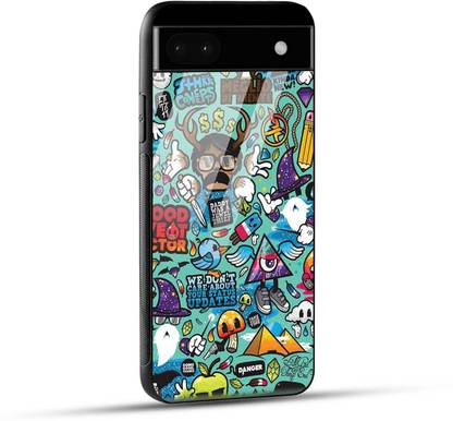 NDCOM Back Cover for Google Pixel 6A 5G Cool Graffiti Printed Glass Case