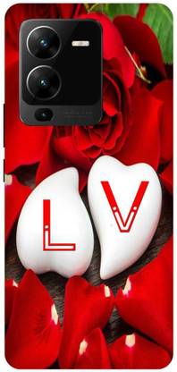 JUGGA Back Cover for vivo V25 Pro 5G, V2158, L LOVES V NAME,L NAME, V LETTER, ALPHABET,L LOVE V NAME